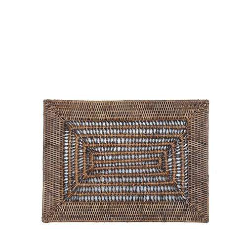 Rattan Rectangle Open Weave Placemat 