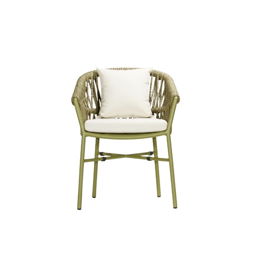 Mila Armchair - Olive / Textured White