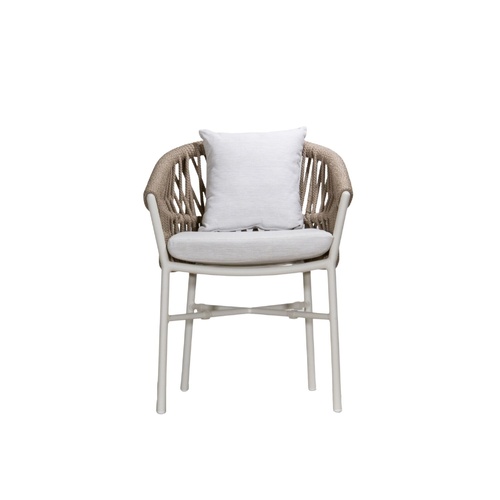 Mila Armchair- White/Beige