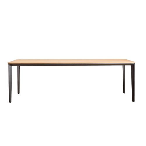 Marco Teak Top Dining Table - Black | 240cm