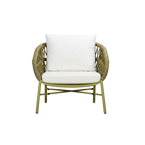 Sola Lounge Chair - Olive / Textured White 