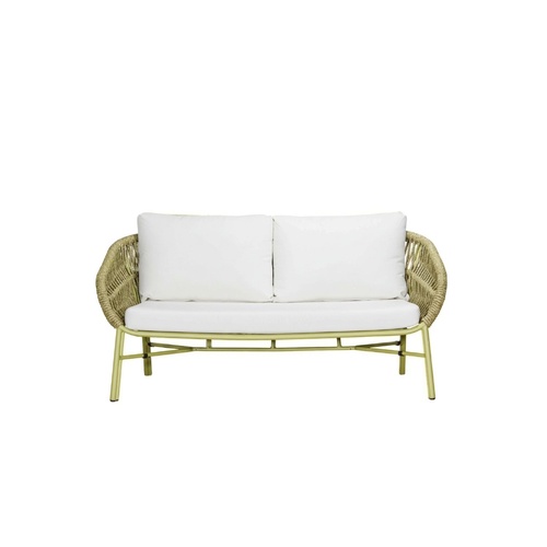 Sola 2 Seater Sofa - Olive / Textured White 