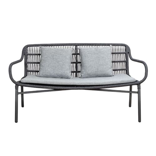 Tiah 2 Seat Sofa - Black/Grey 