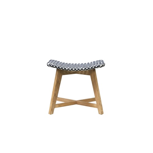 Skal Low Stool - Black & Whitewash Open Weave