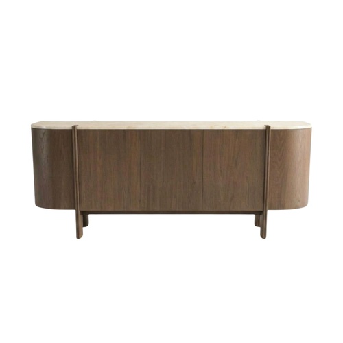 Maverick Sideboard - Emperador Light Marble/Saddle Oak