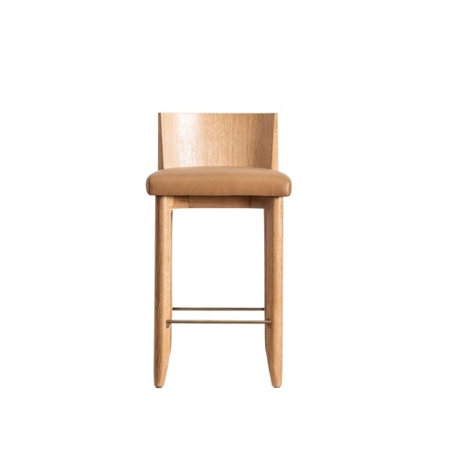Todd Bar Stool - Tan VL / Nat Oak