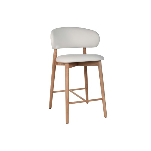 Celine Bar Stool -  White | Nat Oak
