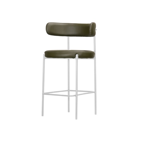 Oliver Bar Stool - Dark Olive VL / White