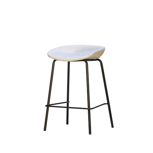 Nelson Bar Stool -Textured Biscuit/Black