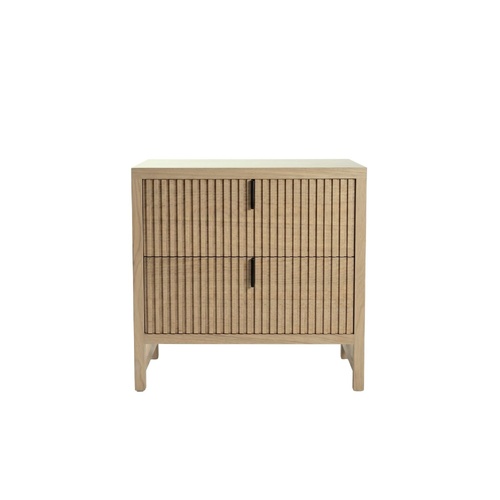 Addison 2 Drawer Bedside - Silver 