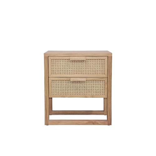Vienna  2 Drawer Bedside - Natural Oak