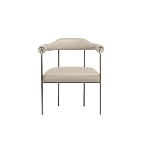 Carlyle Dining Chair - Light Grey Leather 