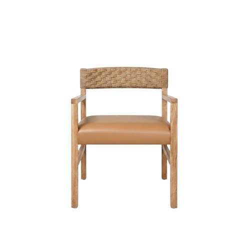 Hudson Armchair - White Shell/Tan 