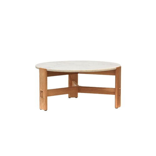 Liam Low Coffee Table - White Marble / Nat