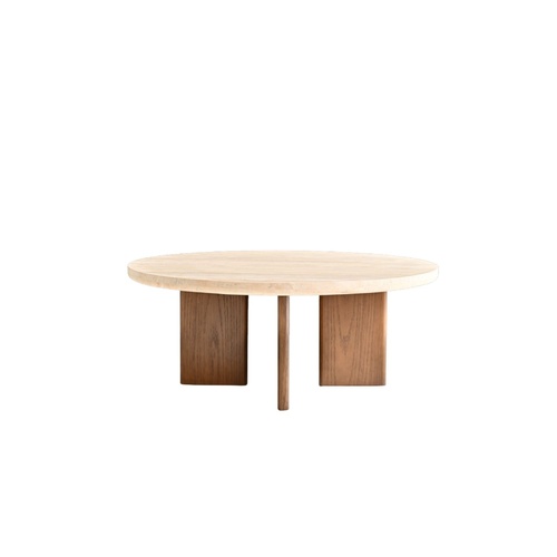 Trey Coffee Table - Beige Travertine/Saddle Oak 
