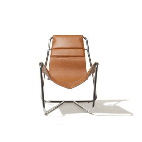 Leather Sling Chair - Saddle Camel Leather