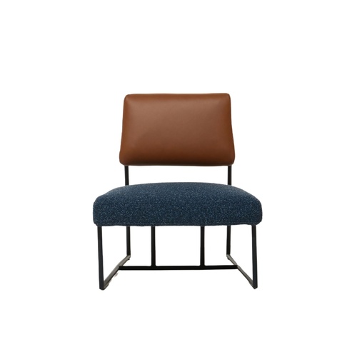 Pilot Lounge Chair - Dark Blue/Auburn