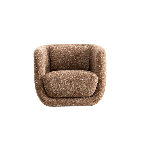 Freya Swivel Lounge Chair - Nubby Brown 