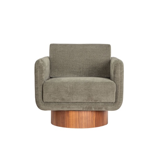 Ryder Swivel Lounge Chair - ES.Olive/ Dark Walnut 