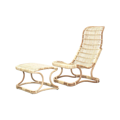 Chloe Lounge Chair & Stool - Natural 