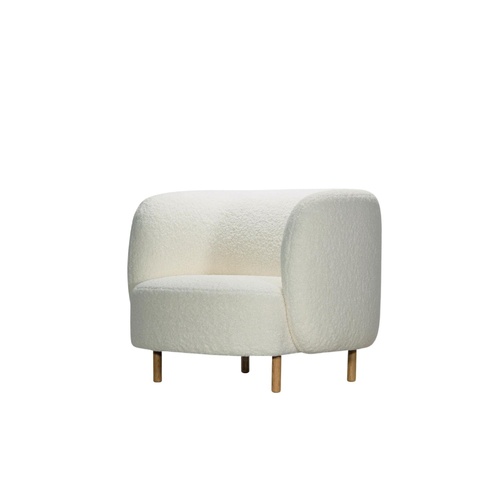 Gina Lounge Chair - White Faux Sheepskin