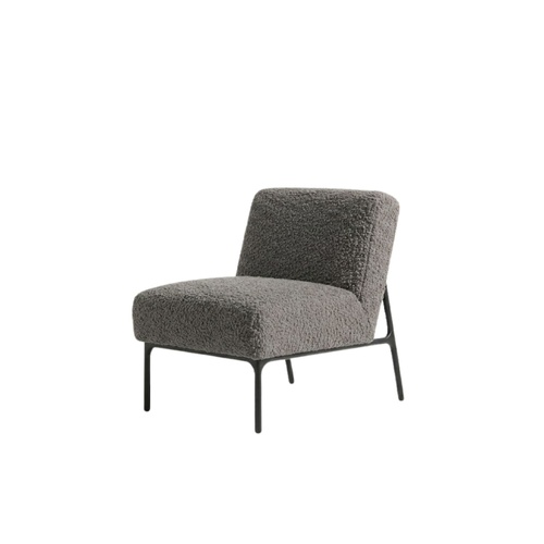 Elena Lounge Chair - Light Grey Faux Sheepskin 