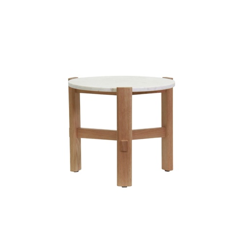 Liam High Side Table - Natural/White