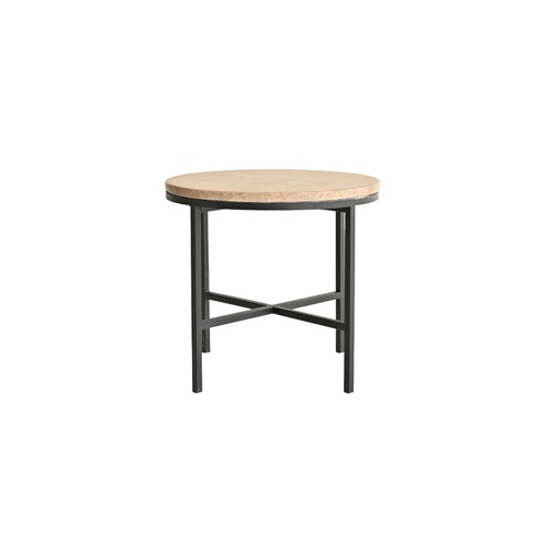 Beatriz Side Table - Emperador Light/Steel Black 