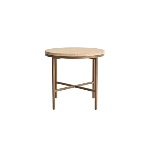 Beatriz Side Table - Emperador Light/Steel Bronze 