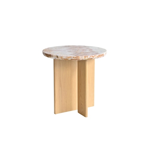 Trey Side Table - Red Dragon Jade/Light Oak