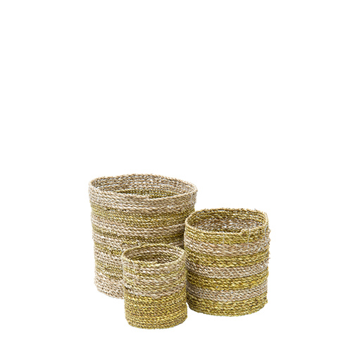 L406-Y S/3 Striped Baskets (small)