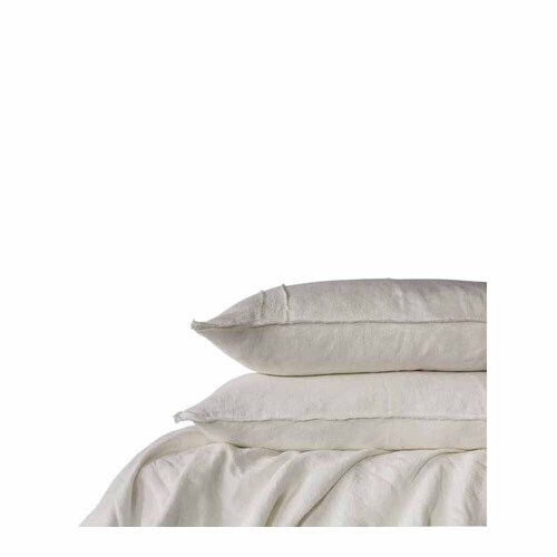 Linen Fitted Sheet - White 